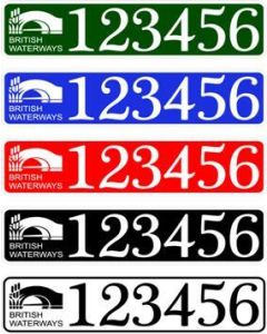 British waterways boat number plate
