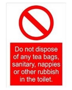 Do not dispose of rubbish in toilet - Door Self Adhesive Sticker