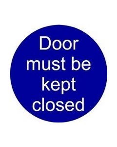Door Must Be Kept Closed Self Adhesive Sticker - Pack of 5