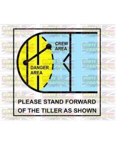 Boat Tiller Safety Graphic Sticker Decal