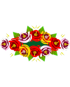 Traditional Style Canal Rose Sticker  Design 1