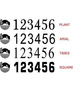 Combined BW and CRT Boat Index Numbers - OUR OWN DESIGN (Pair)
