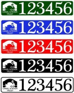 CART Boat Number/Index Number / Sticker Plate Style - colours available