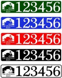 CRT Boat Index Number / Sticker Plate Style - With Boat Name / Colour