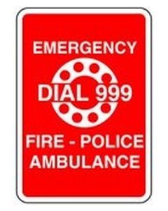 Emergency 999 Safety Sticker