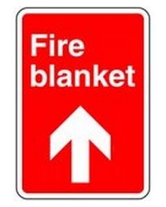 Fire blanket up Safety Sticker