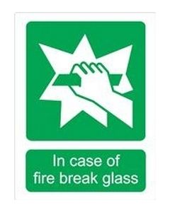 In Case Of Fire Smas Glass Door Self Adhesive Sticker