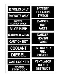 Boat Safety/Warning Stickers A