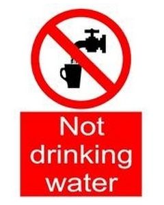 Not Safe Drinking Water Vinyl Door Self Adhesive Sticker