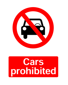 No Cars, Prohibition Safety Sticker
