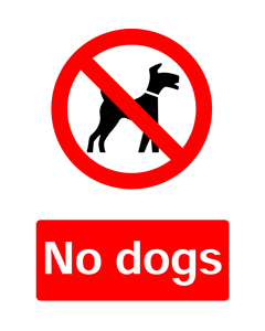No Dogs, Prohibition Safety Sticker