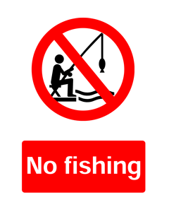 No Fishing, Prohibition Safety Sticker