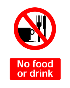 No Food or Drink, Prohibition Safety Sticker