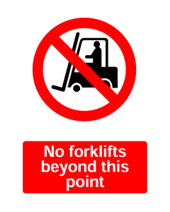 No Forklifts, Prohibition Safety Sticker