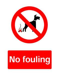 No Fouling, Prohibition Safety Sticker