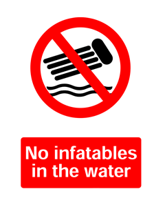 No Inflatables, Prohibition Safety Sticker