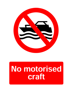 No Motorised Craft, Prohibition Safety Sticker
