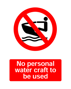 No Personal Watercraft, Prohibition Safety Sticker