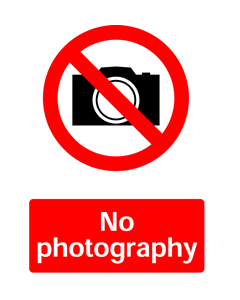 No Photography, Prohibition Safety Sticker