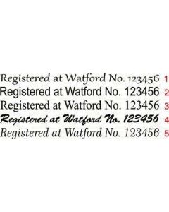 BW Registered At Number