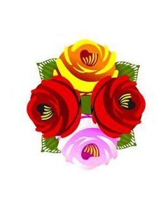 Traditional Style Canal Rose Sticker Design 25