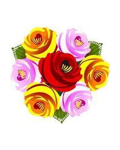 Traditional Style Canal Rose Sticker Design 30B