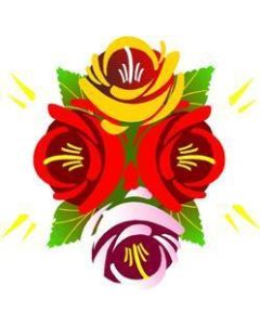 Traditional Style Canal Rose Sticker Design 4