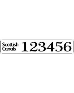 Scottish Canals Boat Index Number Sticker Plate Style (Pair)