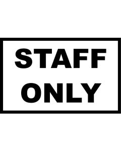 Staff Only Self Adhesive Sign