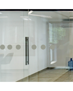 Window Etch circles on an office partition