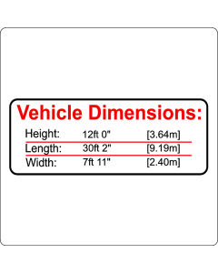 Vehicle Height Sticker
