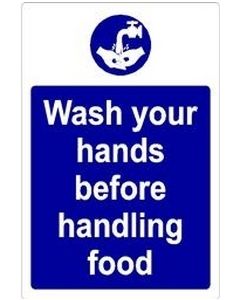 Wash Hands Before Handling Food Vinyl Door Self Adhesive Sticker