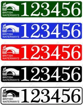 British waterways boat number plate