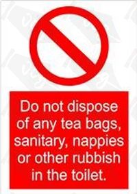 Do not dispose of rubbish in toilet - Door Self Adhesive Sticker