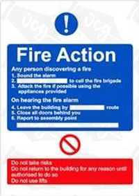 Fire Action Sticker