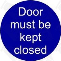 Door Must Be Kept Closed Self Adhesive Sticker - Pack of 5