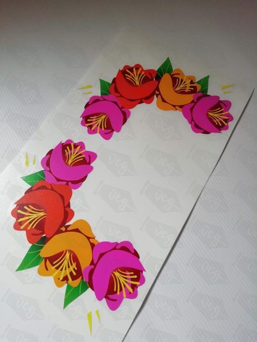 Traditional Style Canal Rose Sticker  Design 17 (Pair)