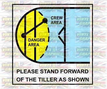 Boat Tiller Safety Graphic Sticker Decal