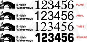 Narrow Boat Index Numbers with Logo to Side