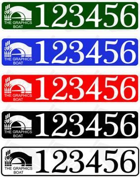 BW/CRT Boat Index Number / Sticker Plate Style - With Boat Name / Colour