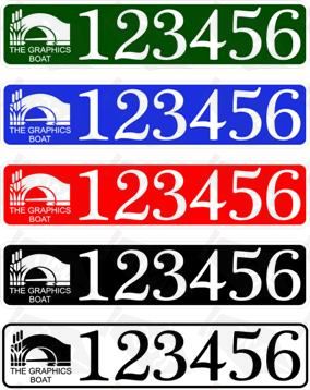 BW/CRT Boat Index Number / Sticker Plate Style - With Boat Name / Colour
