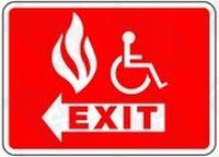 Disabled Fire Exit Left Safety Sticker