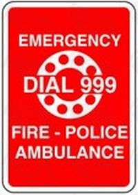 Emergency 999 Safety Sticker