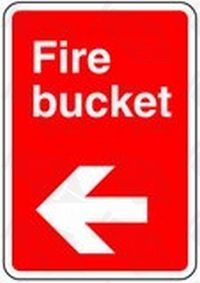 Fire Bucket Left Safety Sticker