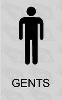 Gents Vinyl Door Toilet Sticker