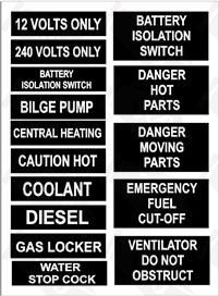 Boat Safety/Warning Stickers A