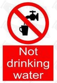 Not Safe Drinking Water Sticker