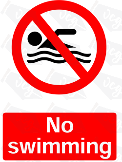 No Swimming Sticker