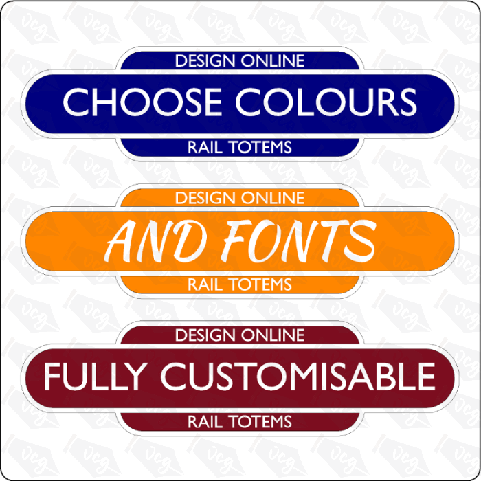 Design Online Rail Totem Stickers/Signs