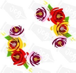 Traditional Style Canal Rose Sticker  Design 7 (Pair)